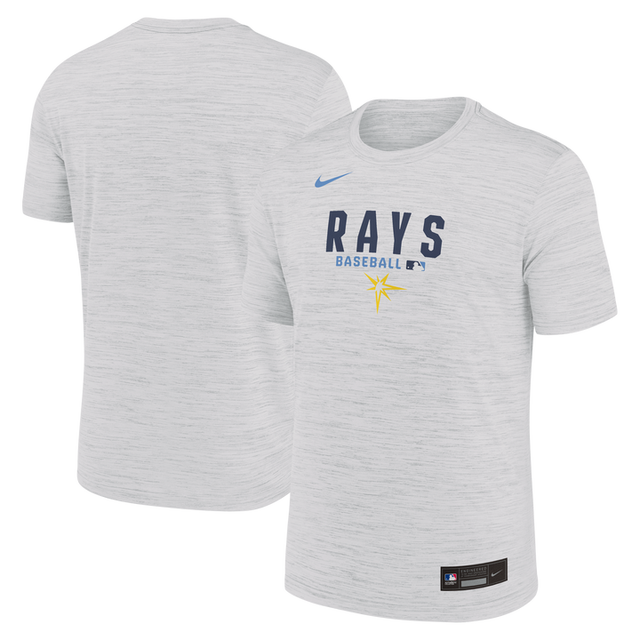 Rays Men's Nike 2026 White Burst Authentic Collection Velocity Dri Fit T-Shirt