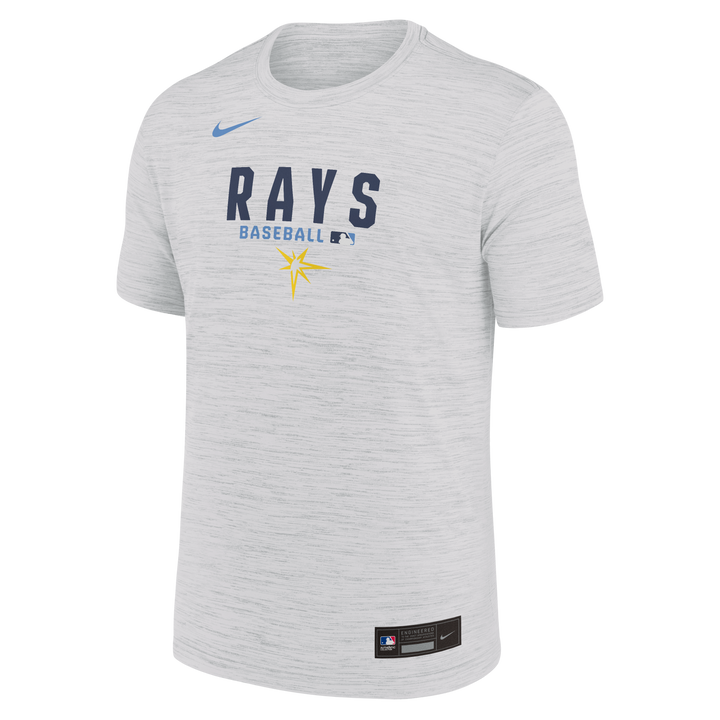 Rays Men's Nike 2026 White Burst Authentic Collection Velocity Dri Fit T-Shirt