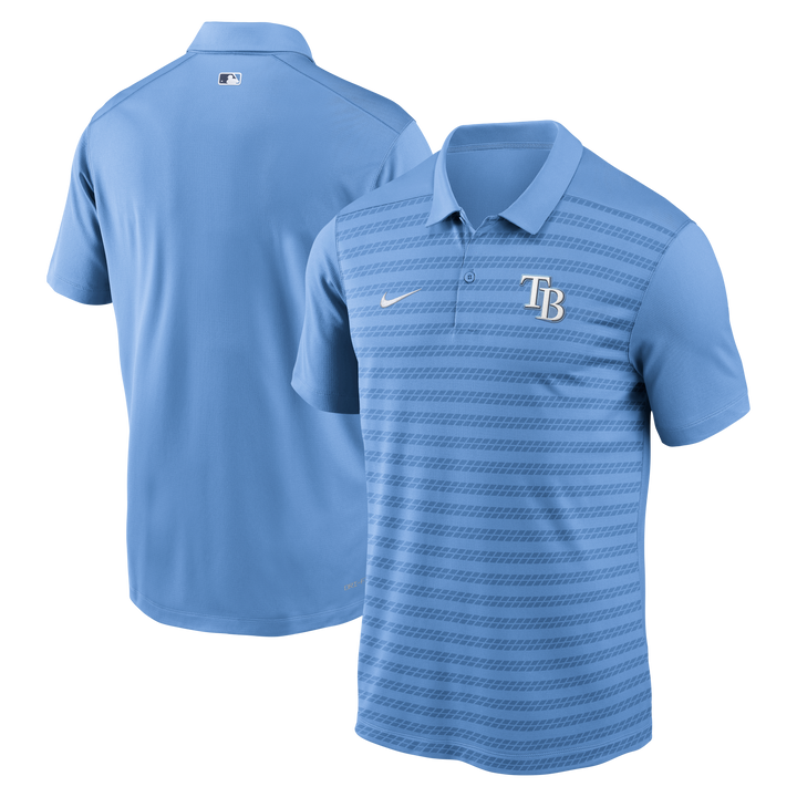 Rays Men's Nike 2025 Valor Blue Authentic Collection Victory Striped Performance Polo