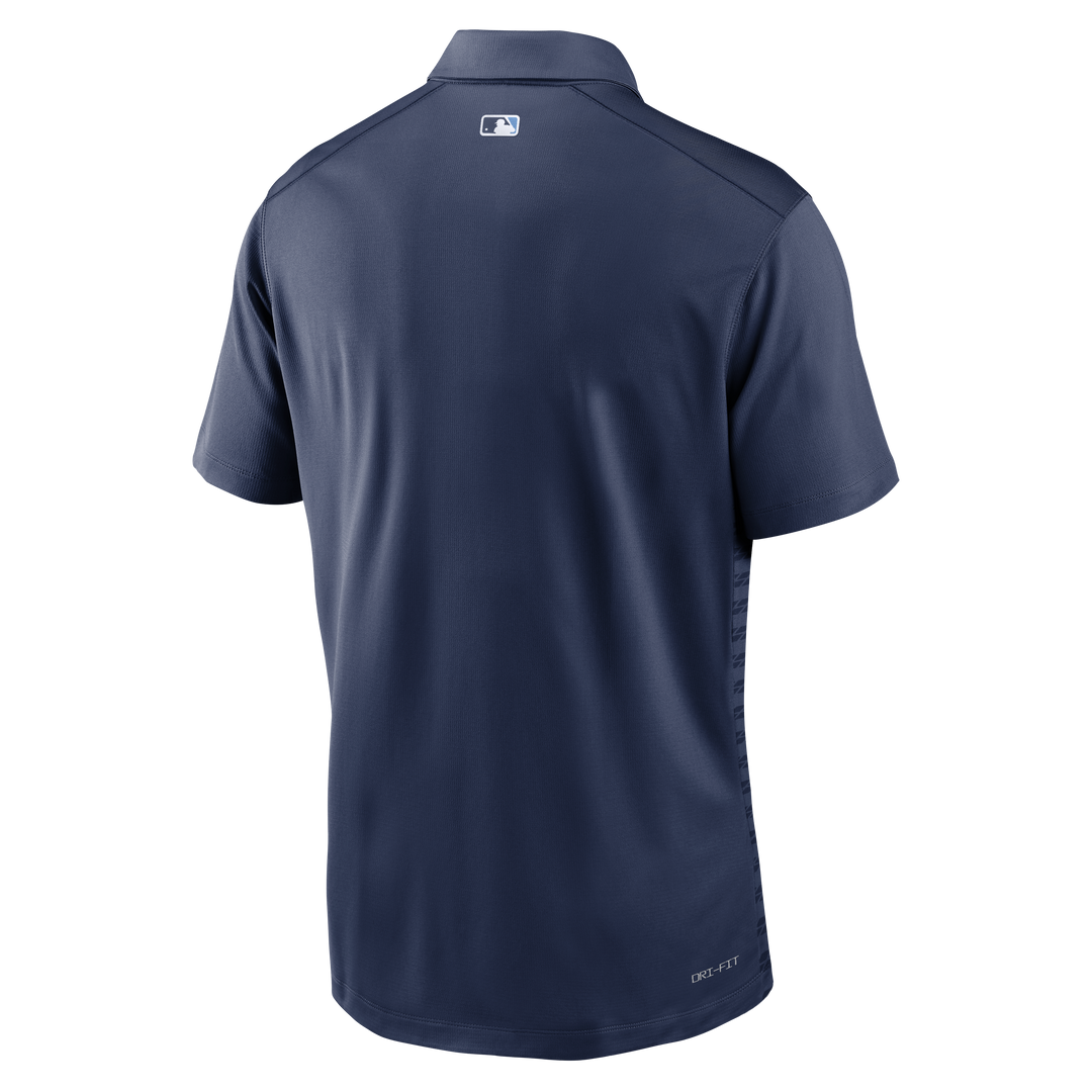 Rays Men's Nike 2025 Navy Authentic Collection Victory Striped Performance Polo