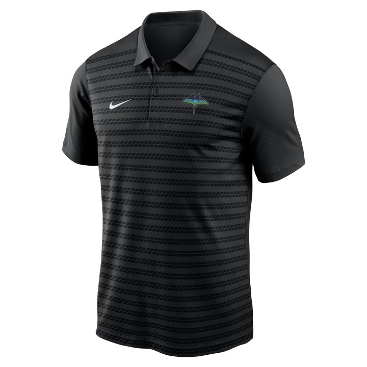 Rays Men's Nike 2025 Black City Connect Skyray Victory Striped Performance Polo