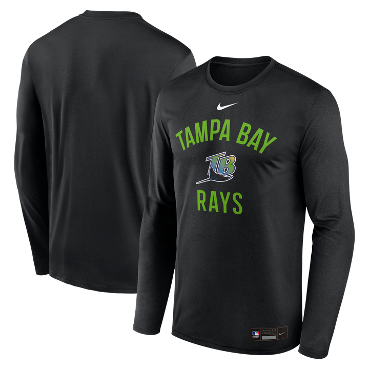 Rays Men's Black 2025 Devil Rays Authentic Collection Coop Long Sleeve Dri-Fit Shirt