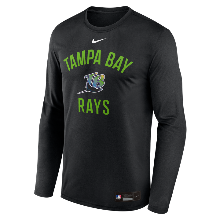 Rays Men's Black 2025 Devil Rays Authentic Collection Coop Long Sleeve Dri-Fit Shirt