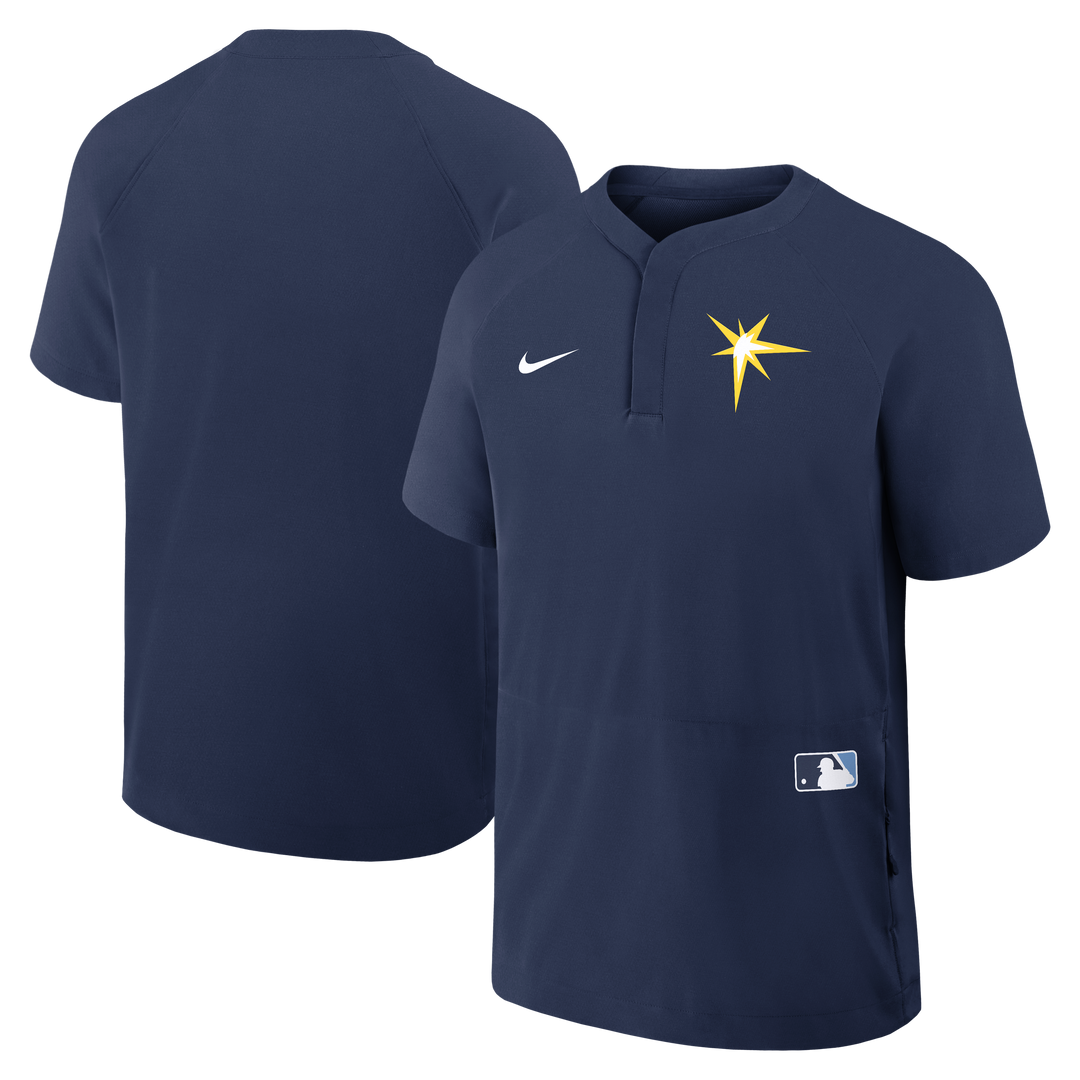 Rays Men's Nike 2025 Navy Burst Authentic Collection Pullover Wind Shirt