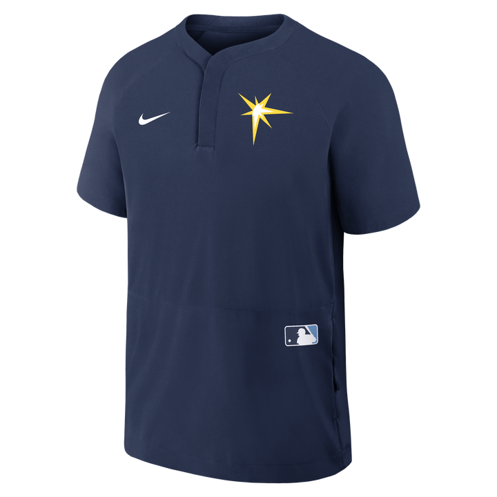 Rays Men's Nike 2025 Navy Burst Authentic Collection Pullover Wind Shirt