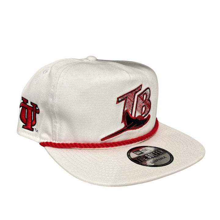 Rays New Era White Coop University of Tampa Patch Golfer Snapback Hat