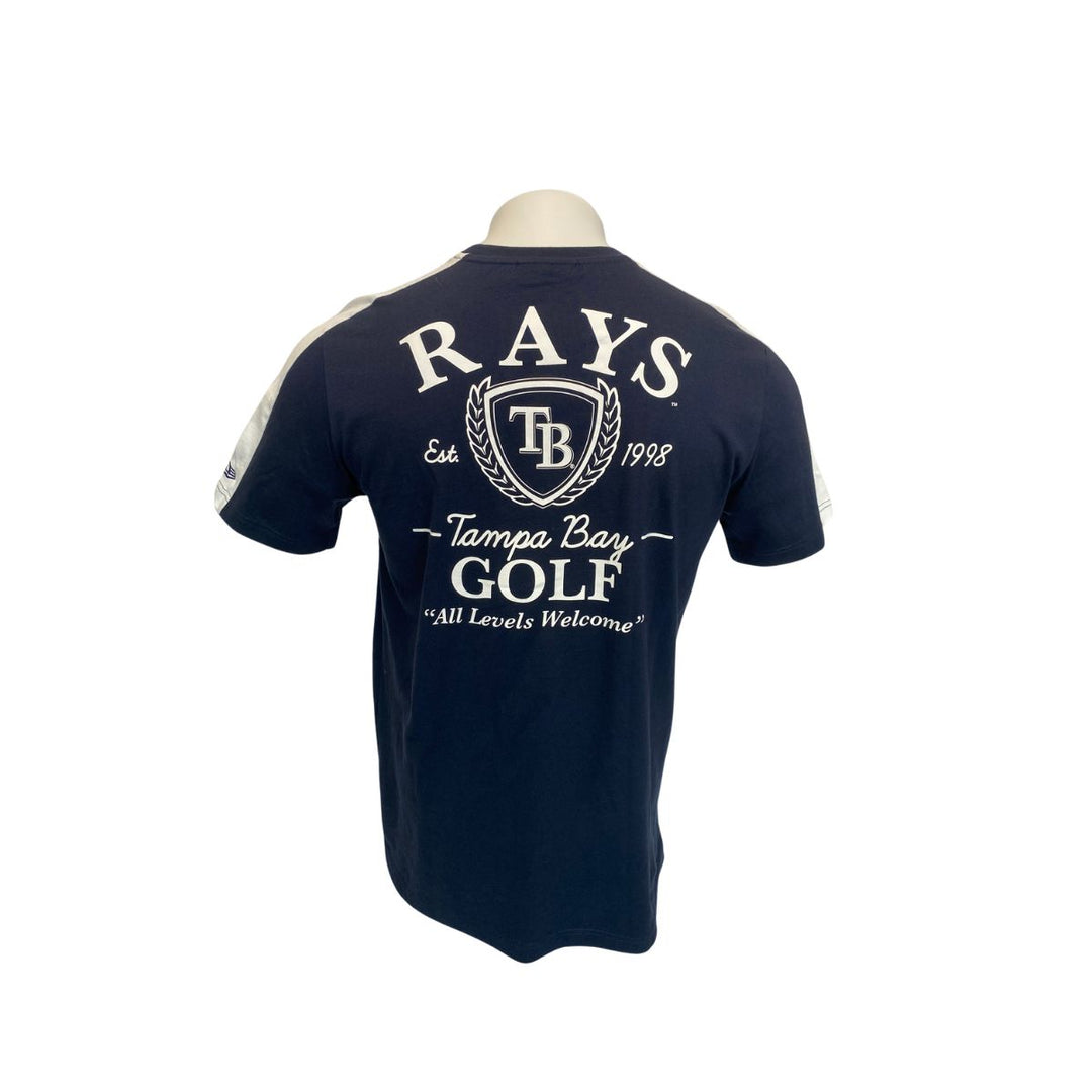 Rays Men's New Era Tampa Bay Navy Golf Graphic Tee-Shirt