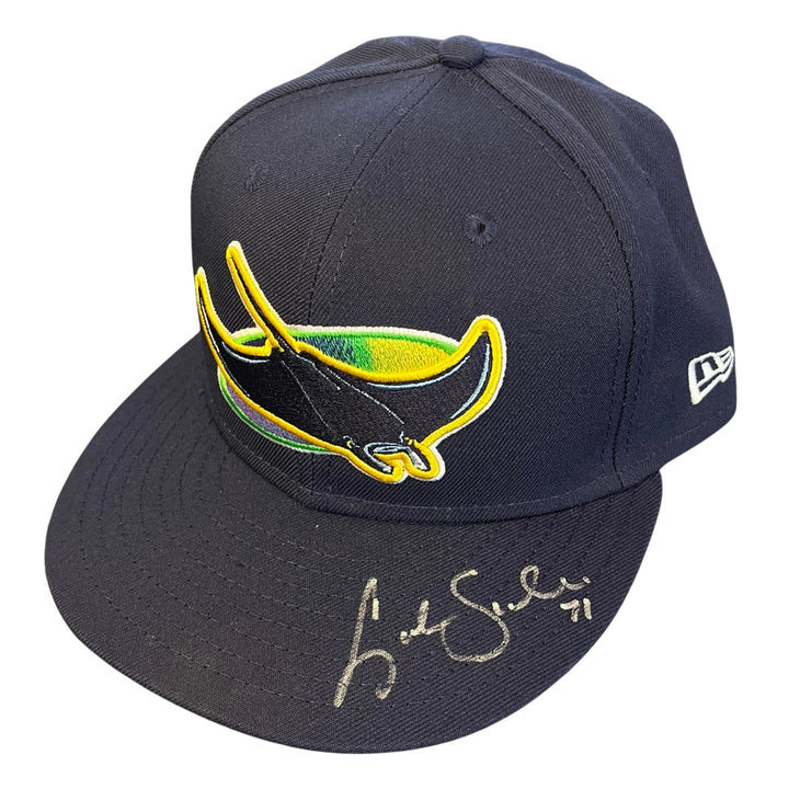 Rays Cole Sulser Team Issued Authentic Devil Rays Autographed Hat