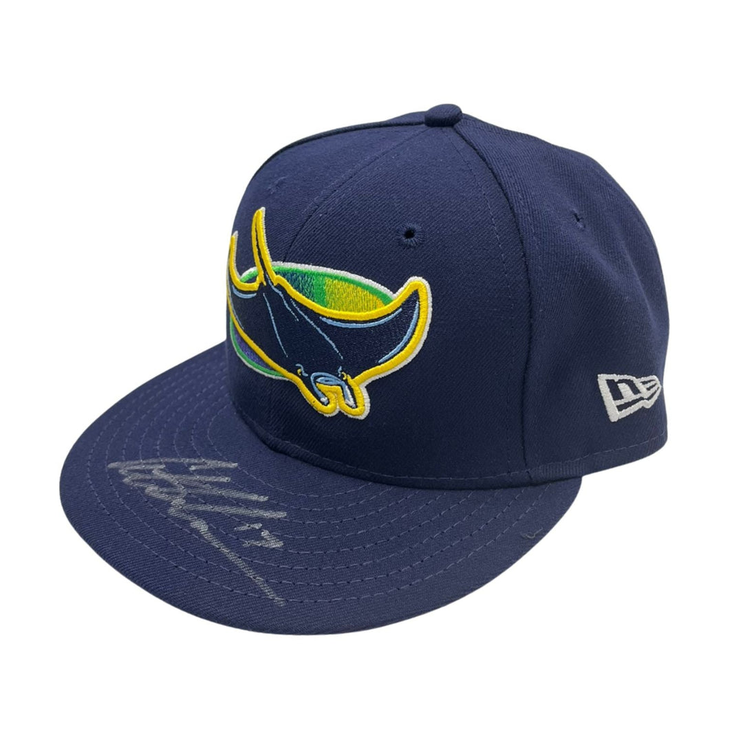 Rays Austin Meadows Team Issued Authentic Autographed Postseason Hat