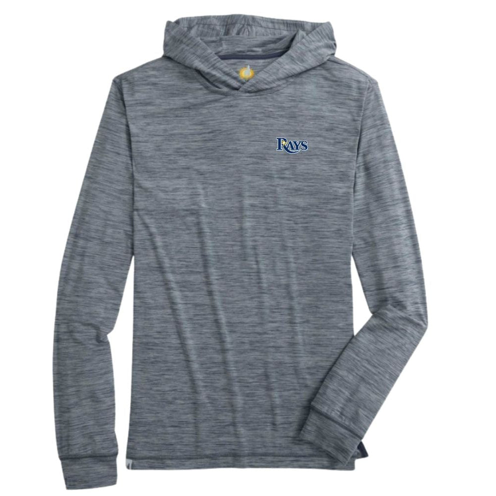 Rays Johnnie O Grey Wordmark Lightweight Long Sleeve Hoodie | The Bay ...