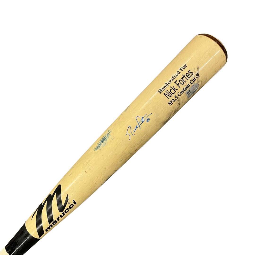 Rays Nick Fortes Game Used Autographed Broken Bat