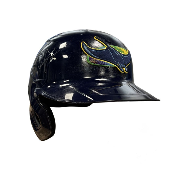 Rays Jonathan Aranda Game-Used Autographed Devil Rays Batting Helmet