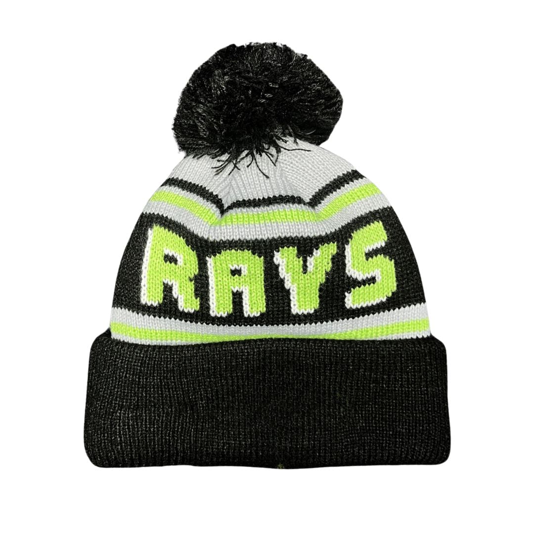 Rays New Era Black Green Wordmark Flames City Connect Knit Hat