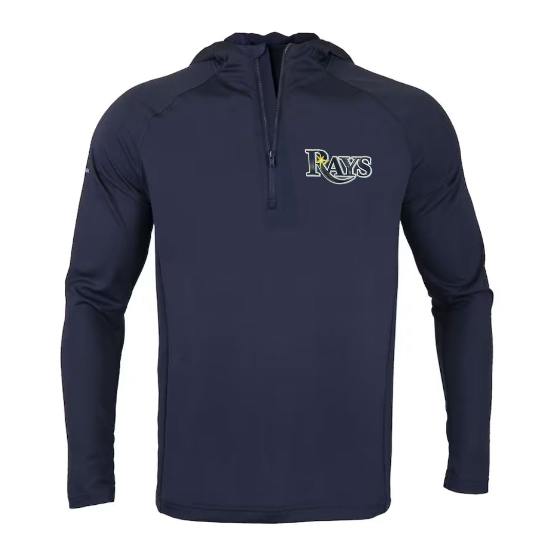 Rays Levelwear Navy Wordmark Zander 1/4 Zip Hoodie