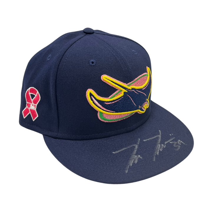 Rays Kevin Kiermaier Game Used Authentic Autographed Mother's Day Hat