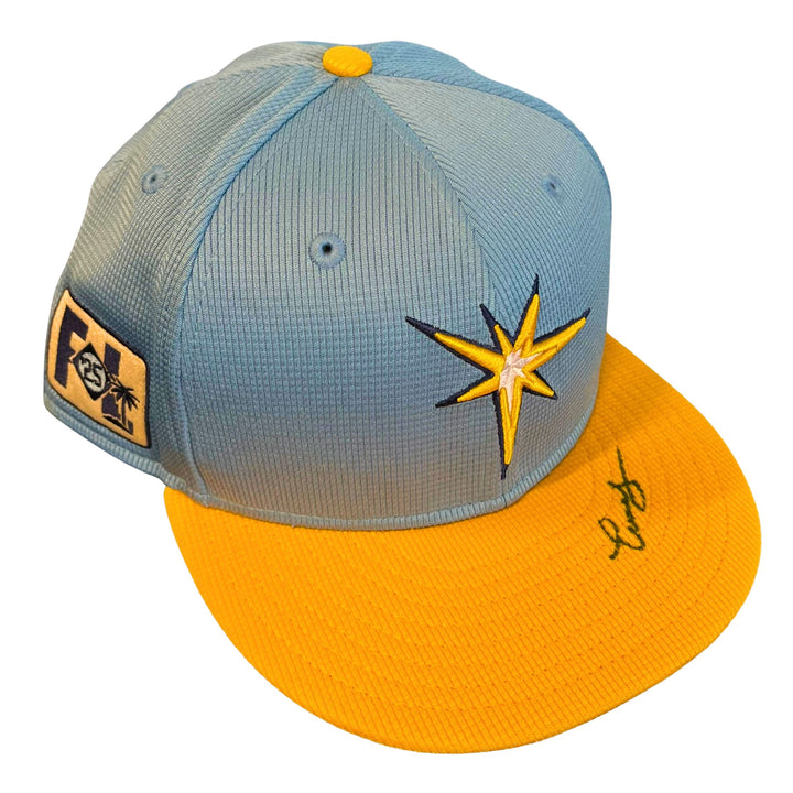 Rays Edwin Uceta Team Issued Authentic Autographed Spring Training Hat