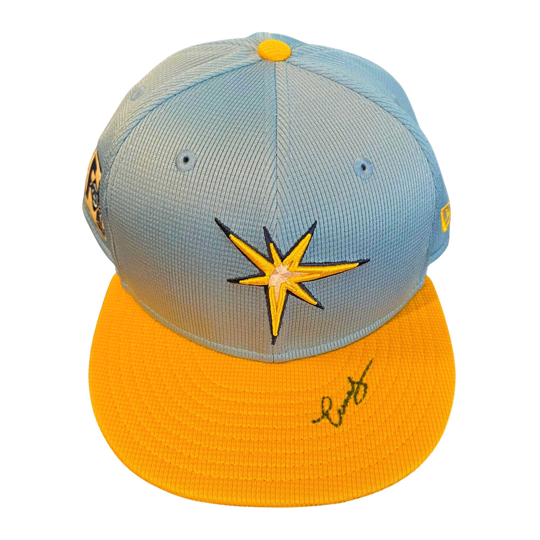 Rays Edwin Uceta Team Issued Authentic Autographed Spring Training Hat
