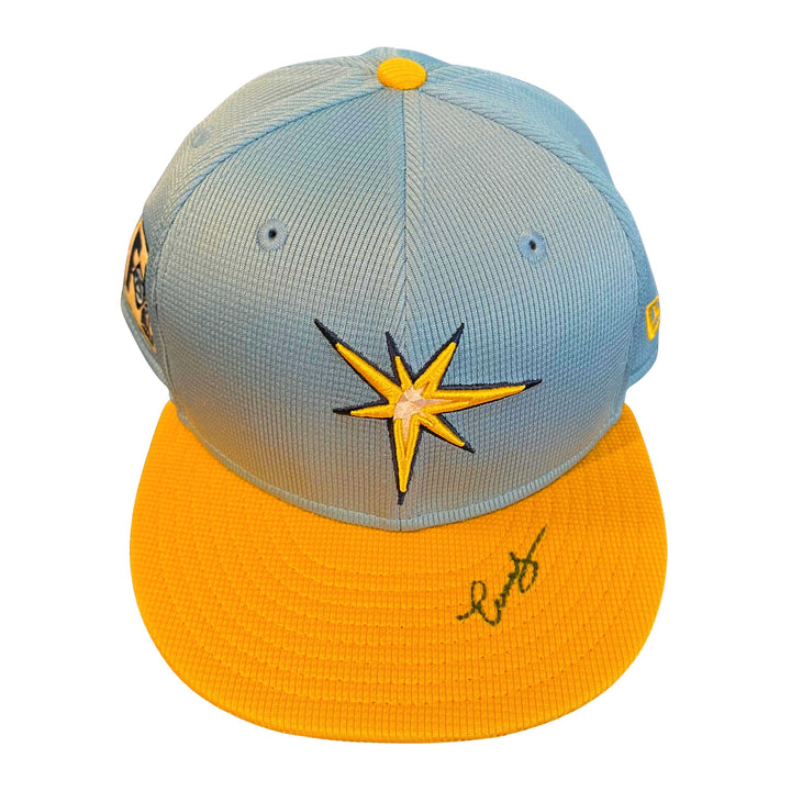 Rays Edwin Uceta Team Issued Authentic Autographed Spring Training Hat