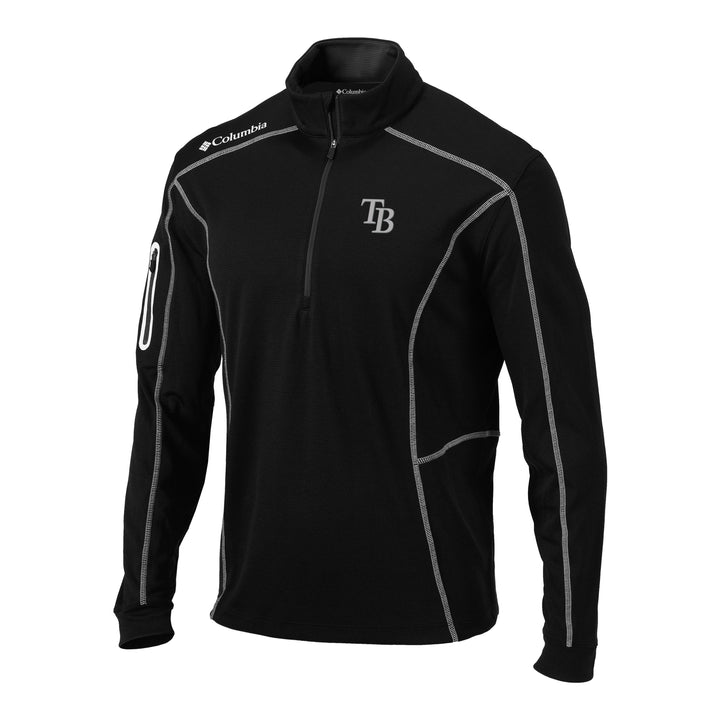 Rays Men's Columbia Black Omni-Wick Shotgun TB 1/4 Zip Pullover