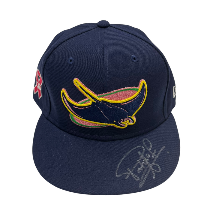 Rays Luis Patino Game Used Authentic Autographed Mother's Day Hat