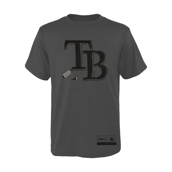 Rays Youth Baseballism Grey TB Eye Black T-Shirt