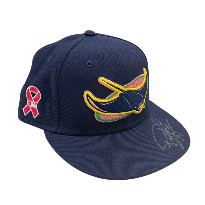 Rays Luis Patino Game Used Authentic Autographed Mother's Day Hat