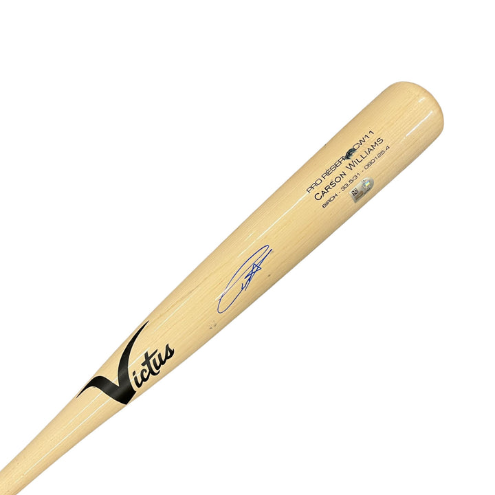 Rays Carson Williams Game Used Autographed Broken Bat