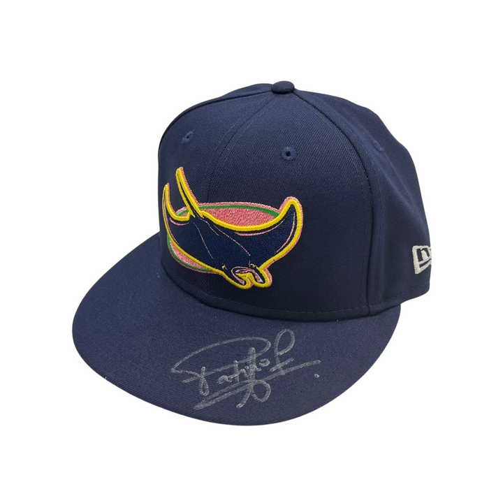 Rays Luis Patino Game Used Authentic Autographed Mother's Day Hat