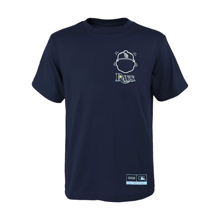 Rays Youth Baseballism Navy Bobblehead T-Shirt