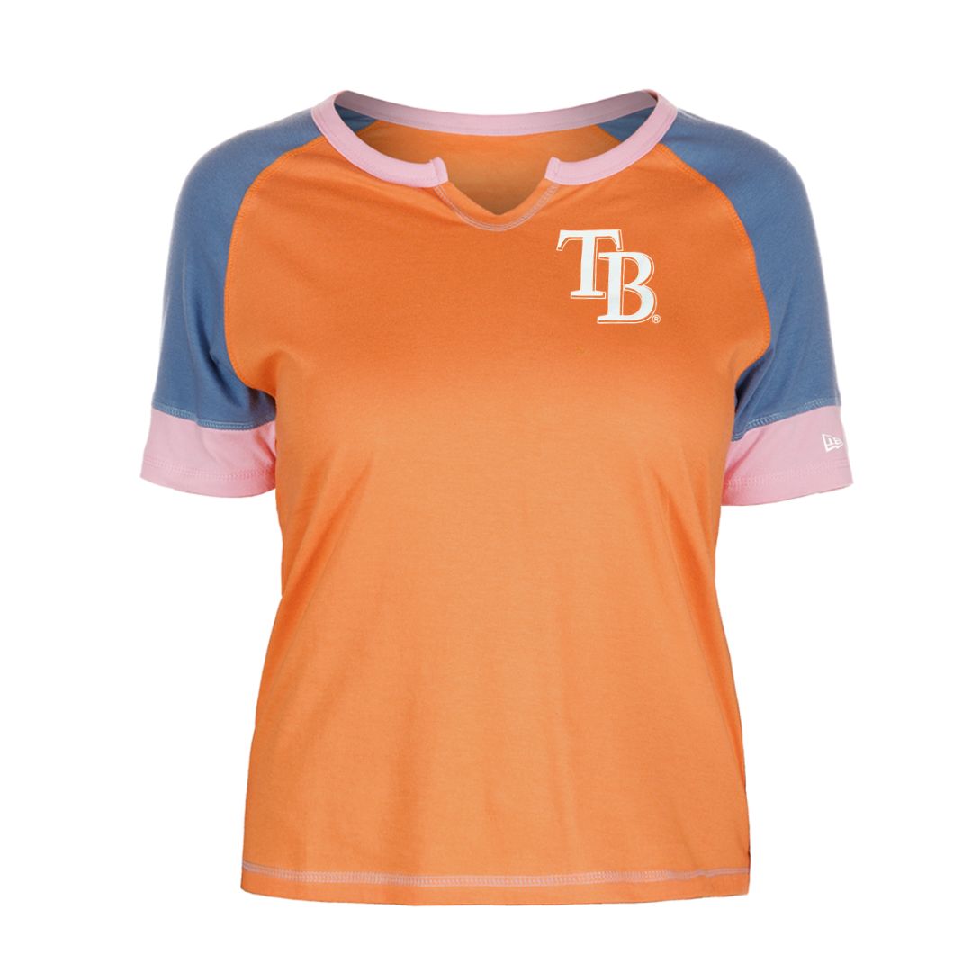 Rays Women's New Era Navy/Pink/Orange Color TB Tee