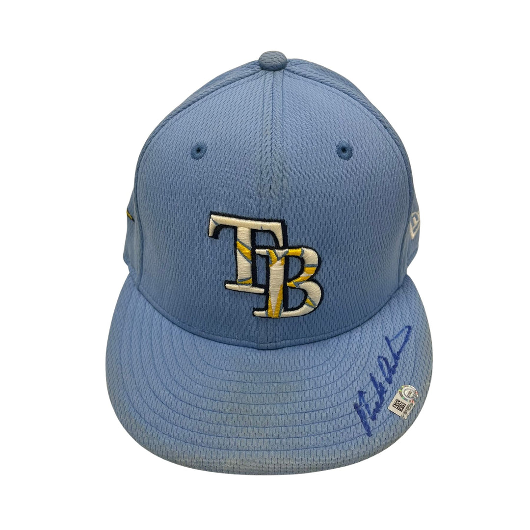 Rays Nick Anderson Team-Issued Authentic Autographed Batting Practice Hat