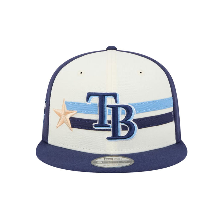 Rays New Era Cream Blue Workout All Star 9Fifty Snapback Adjustable Hat