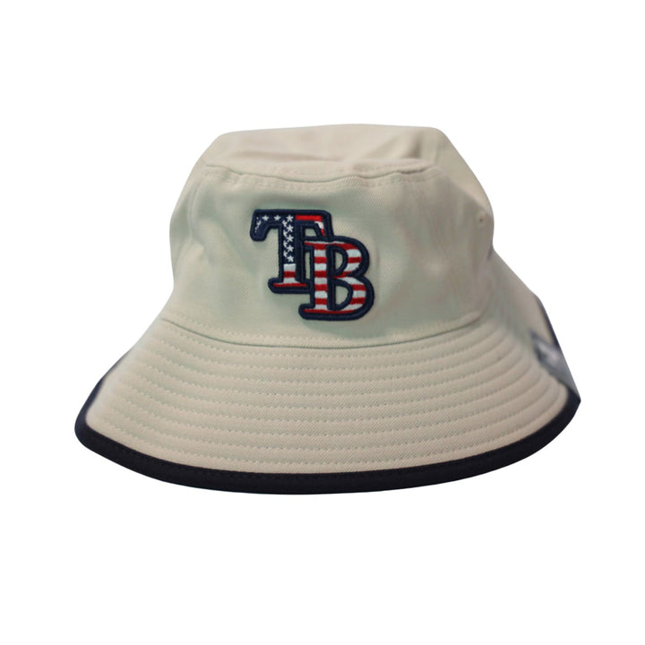 Rays New Era Khaki Navy 2024 TB Fourth of July Bucket Hat