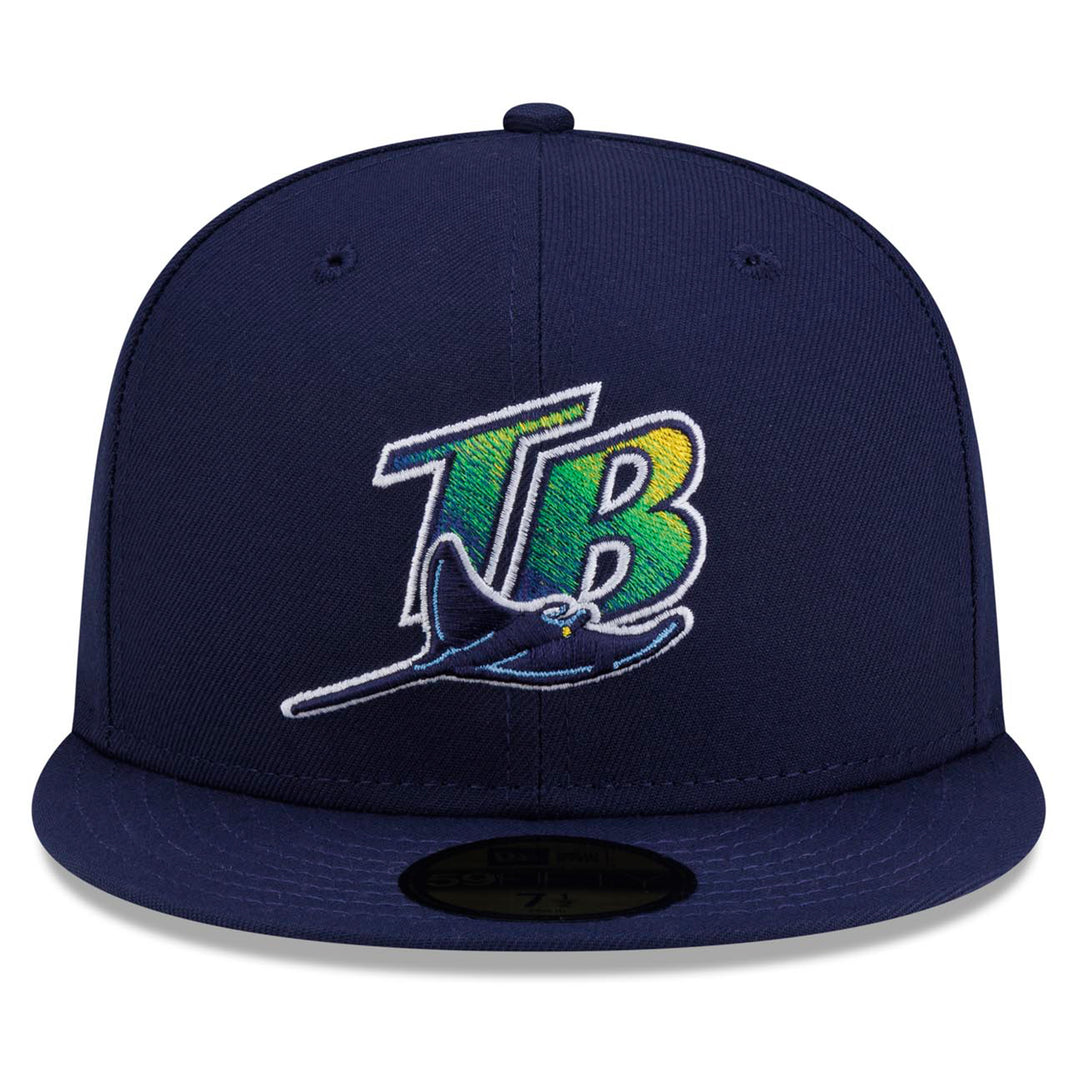 Rays New Era Road Navy On-Field 59Fifty Fitted Hat