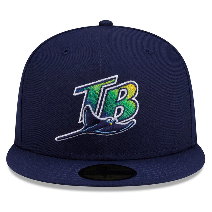 Rays New Era Road Navy On-Field 59Fifty Fitted Hat