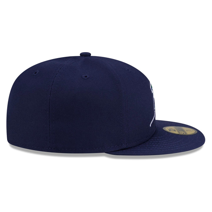Rays New Era Road Navy On-Field 59Fifty Fitted Hat
