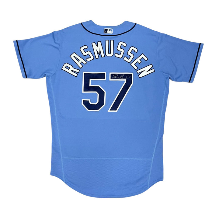 Rays Drew Rasmussen Team Issued Authentic Autographed Burst Jersey