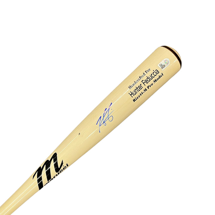 Rays Hunter Feduccia Team Issued Autographed Broken Bat