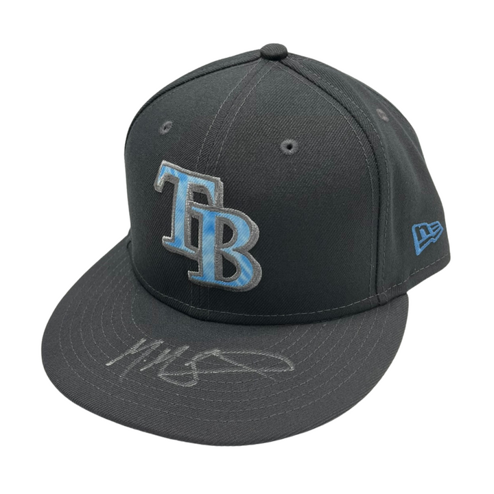 Rays Manuel Margot Game Used Authentic Autographed Father's Day Hat