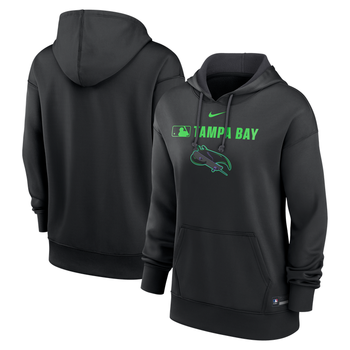 Rays Women's Nike 2025 Black Authentic Collection City Connect Skateray Therma Hoodie