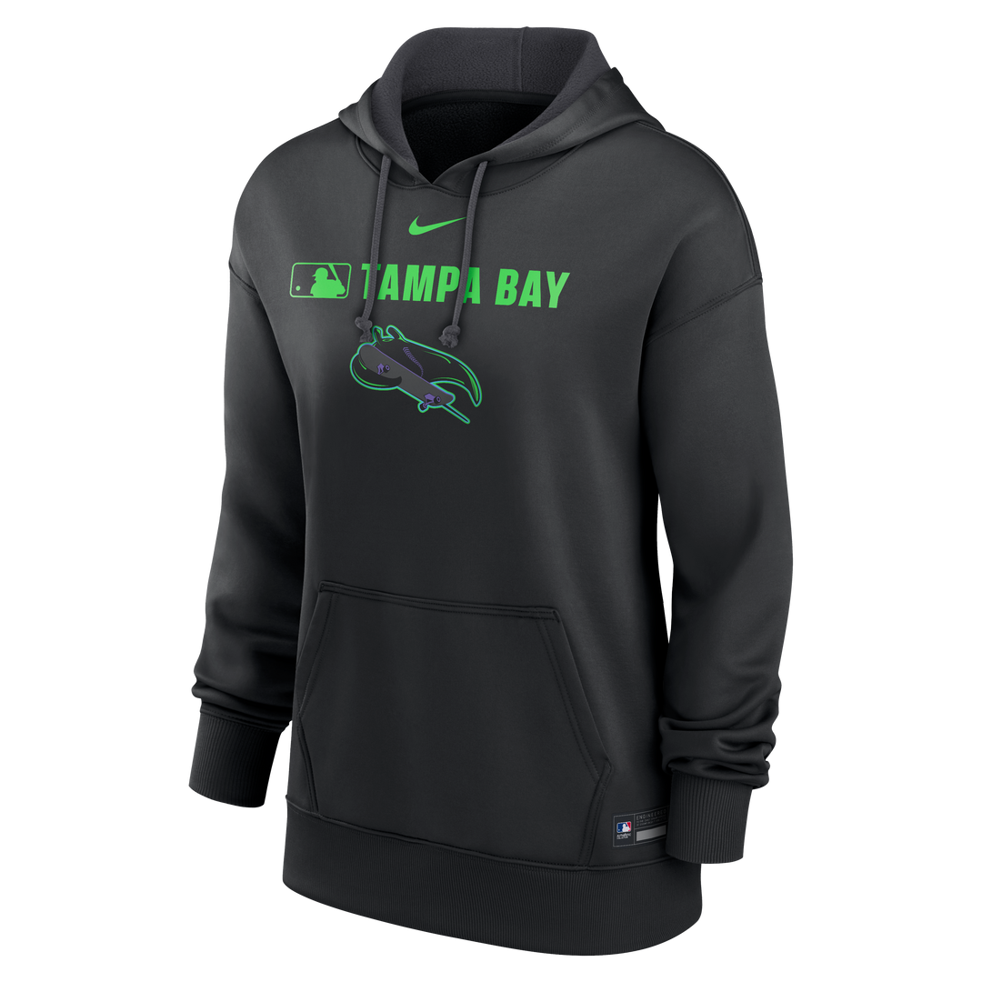 Rays Women's Nike 2025 Black Authentic Collection City Connect Skateray Therma Hoodie