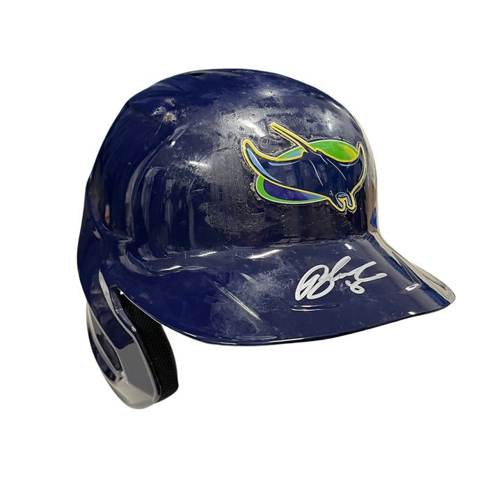 Rays Brandon Lowe Team Issued Autographed Devil Rays Batting Helmet