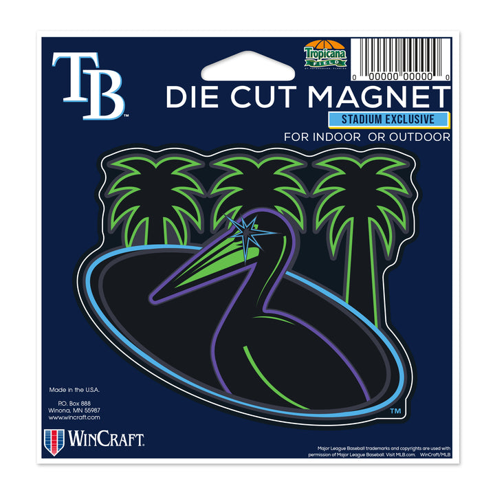 Rays City Connect Die Cut Pelican Palm Logo 5x5 Magnet