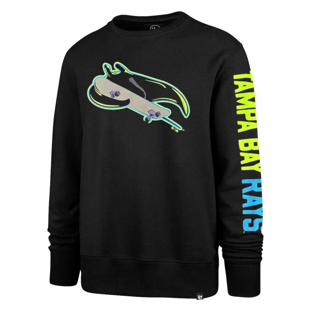 Rays Men's '47 Black Skateray City Connect Legend Headline Pullover Sweatshirt