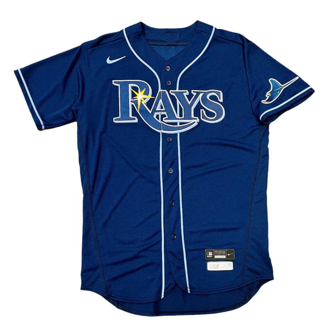 Rays Shane Baz Team Issued Authentic Autographed Navy Jersey