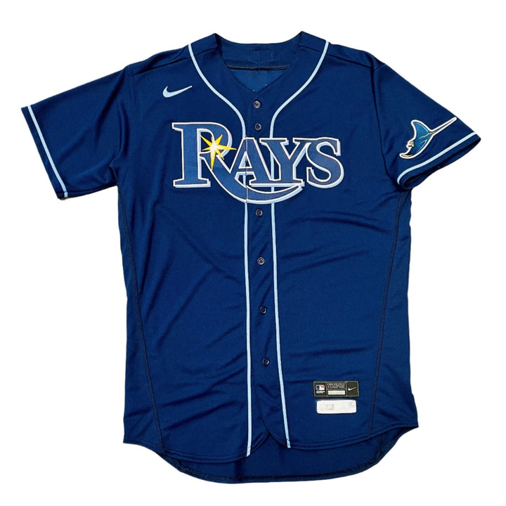 Rays Shane Baz Team Issued Authentic Autographed Navy Jersey