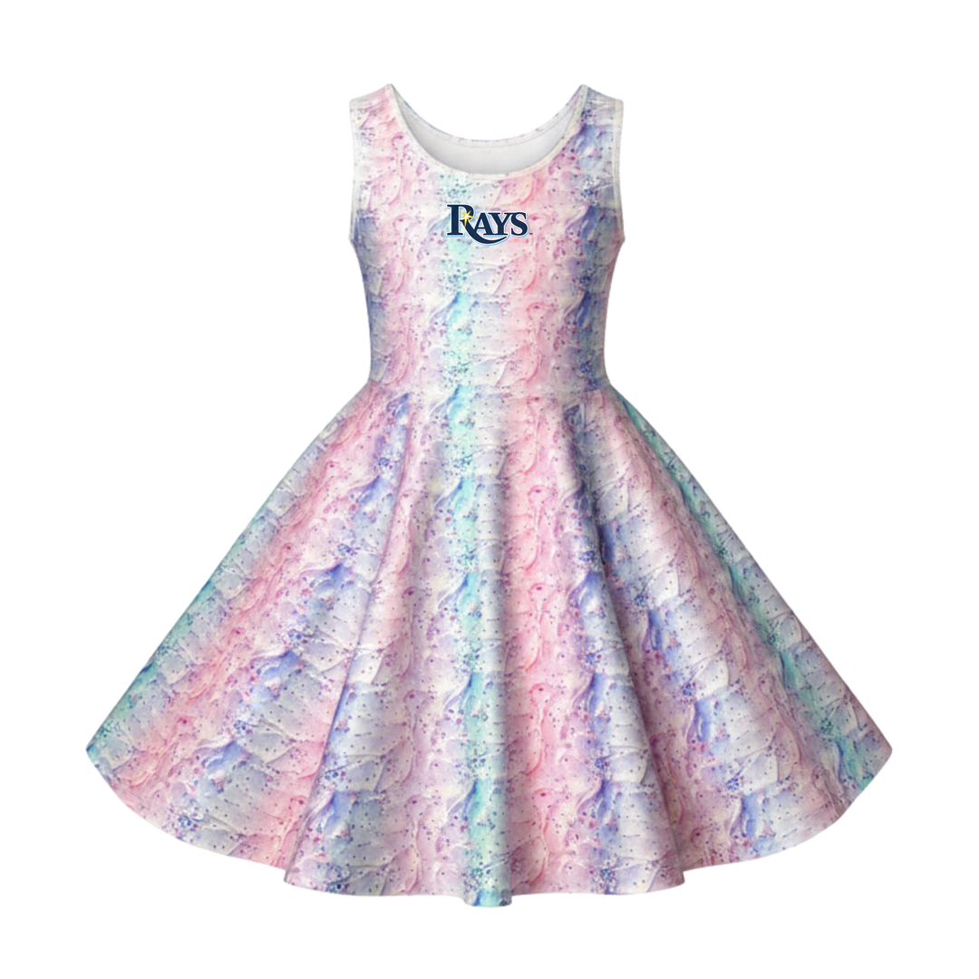 pink and white skater dress Strapless Bow Detail A Line Dress Pink White