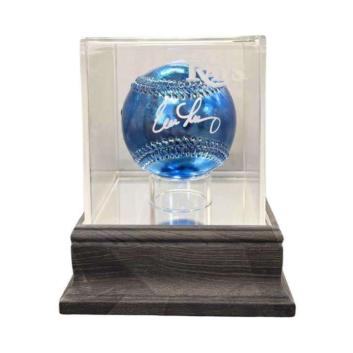 Rays Evan Longoria Light Blue Chrome Autographed Baseball