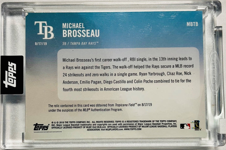 Rays Mike Brosseau Topps Baseball Relic Card (/195)