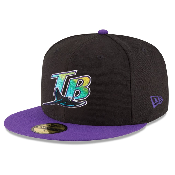 Rays New Era Black Purple Coop 59Fifty Fitted Hat